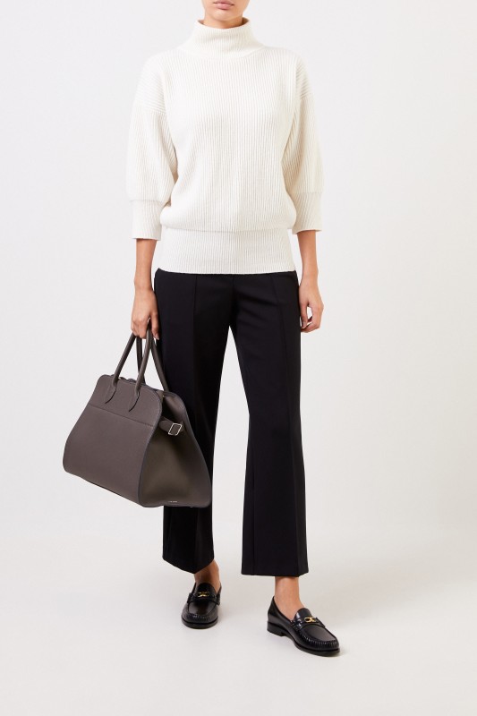 Agnona Cashmere-Pullover Crème
