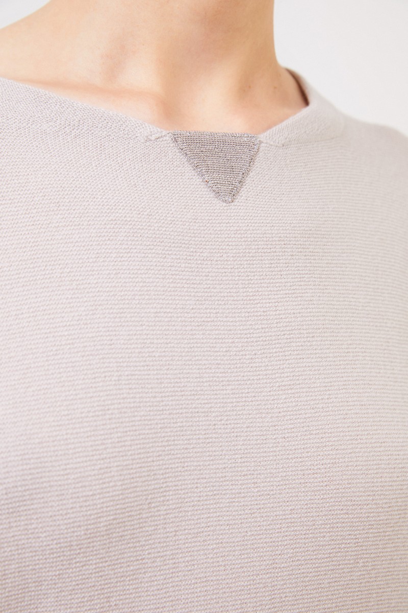 Cashmere-Poncho mit Perlenverzierung Beige