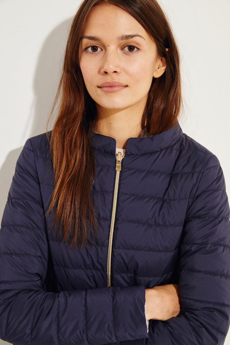 Wendbare Daunenjacke Silber/Marineblau