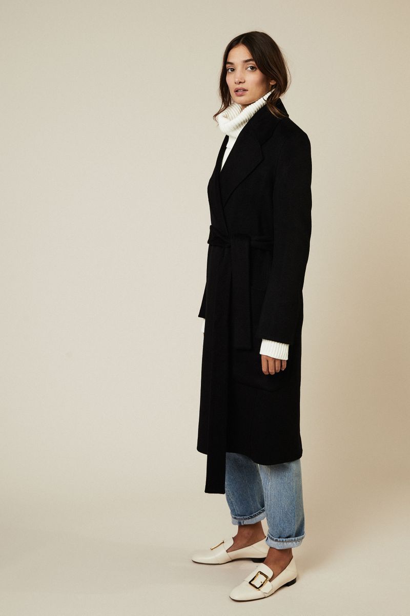 Woll-Cashmere-Mantel 'Carice Double' Schwarz