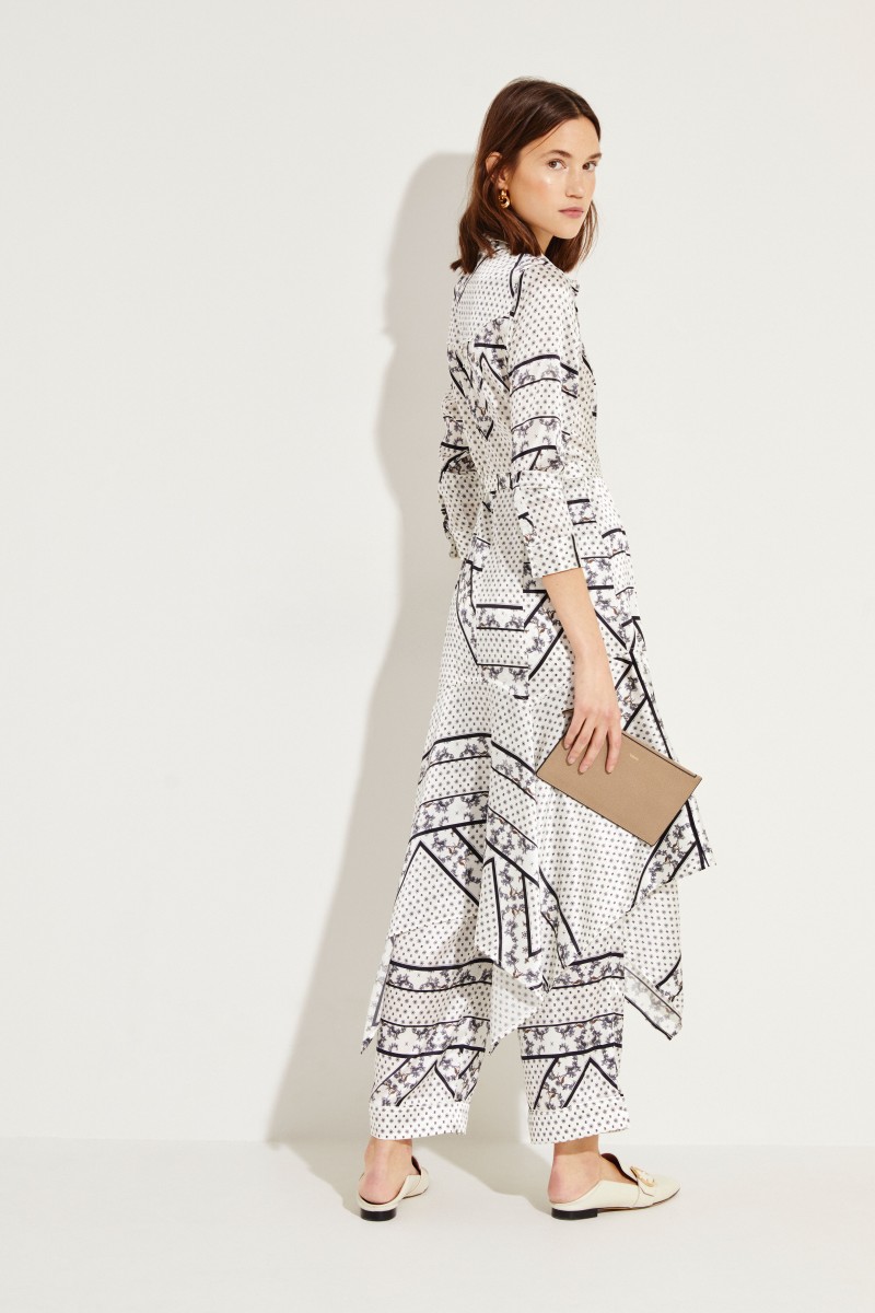 Seiden-Hemdblusenkleid 'Blakely' mit Print Weiß