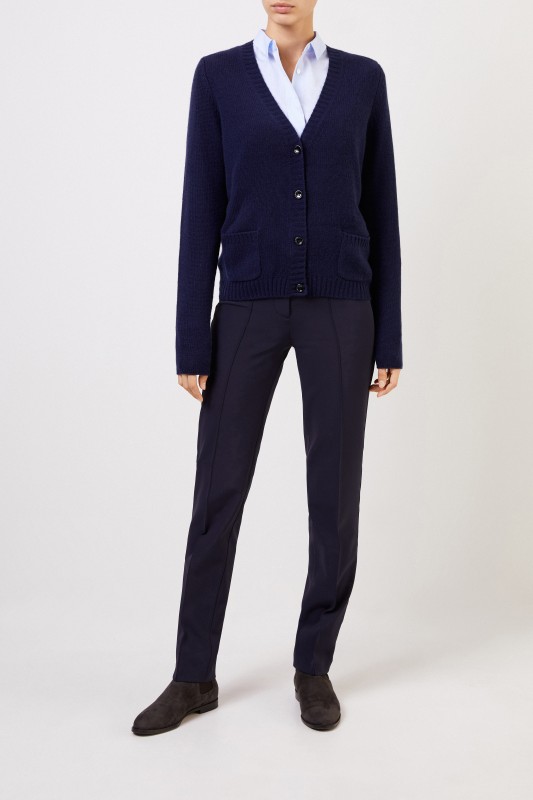 Allude Cashmere-Cardigan Marineblau
