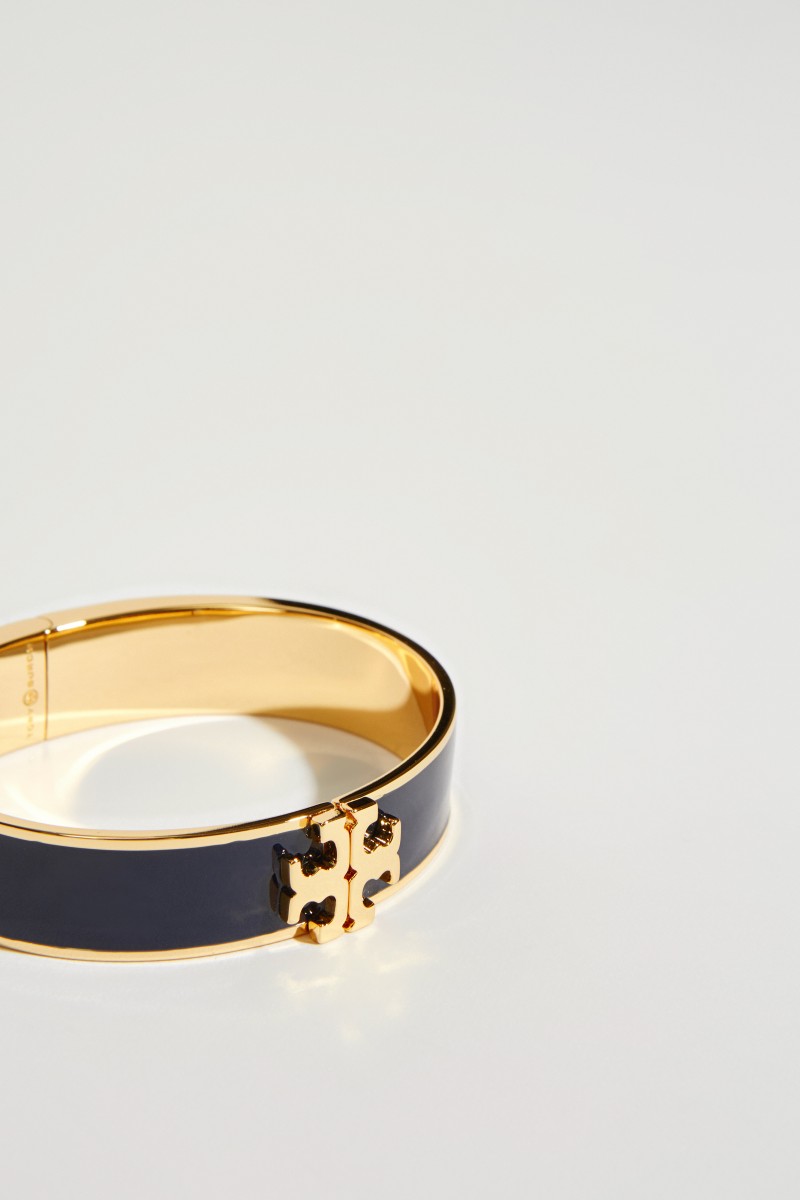 Emaille-Armreif mit Logo Gold/Blau