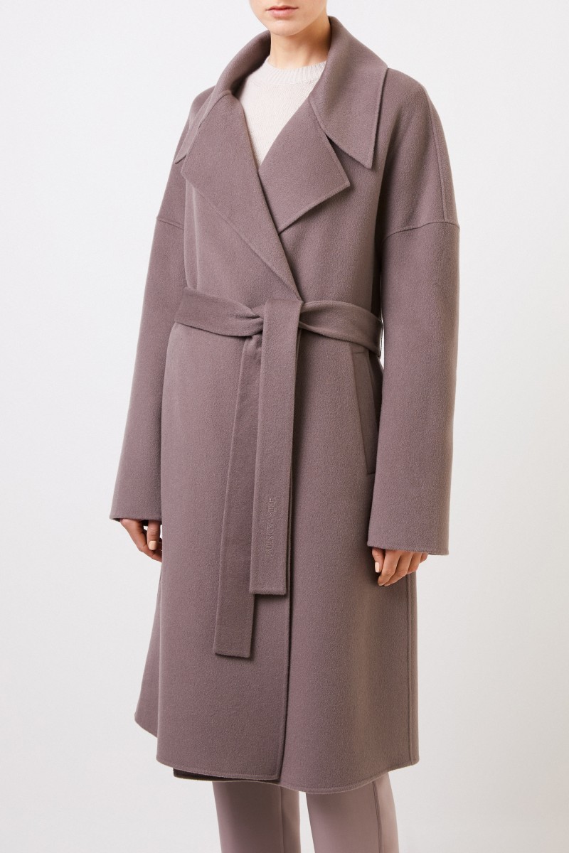 Cashmere-Mantel 'Eirin' mit Gürtel Taupe