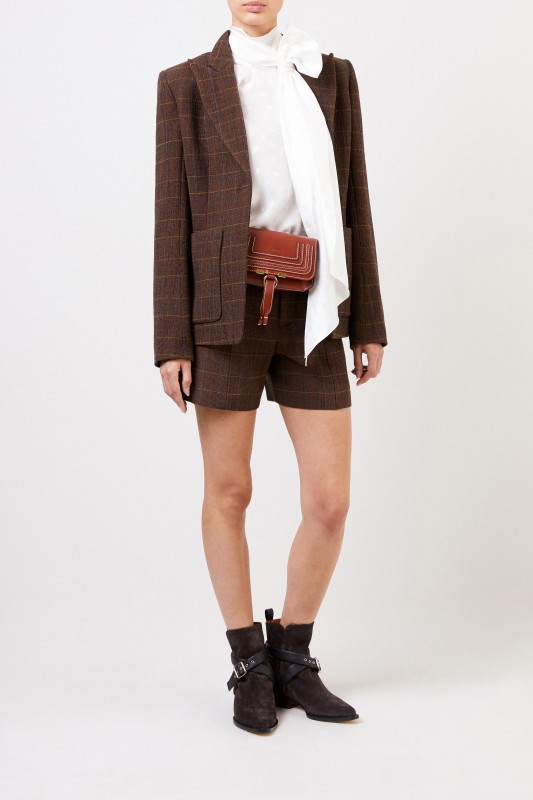 Woll-Blazer mit Kaormuster Braun/Multi