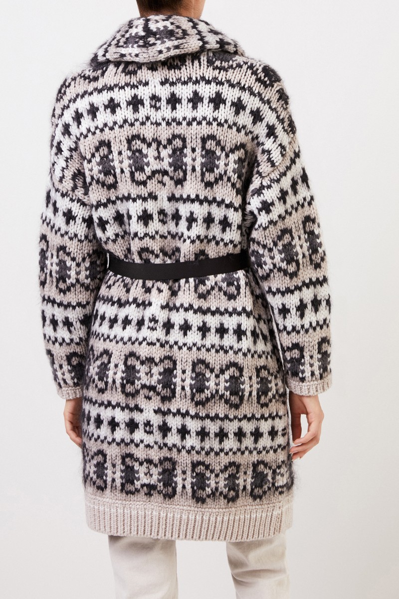 Brunello Cucinelli Cashmere-Cardigan mit Gürtel Multi
