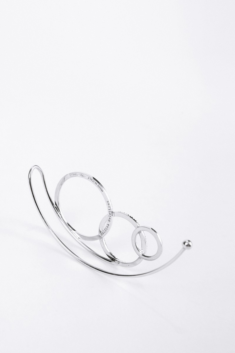 Delfina Delettrez Earcuff 'Double Bubble' mit Diamanten Weißgold