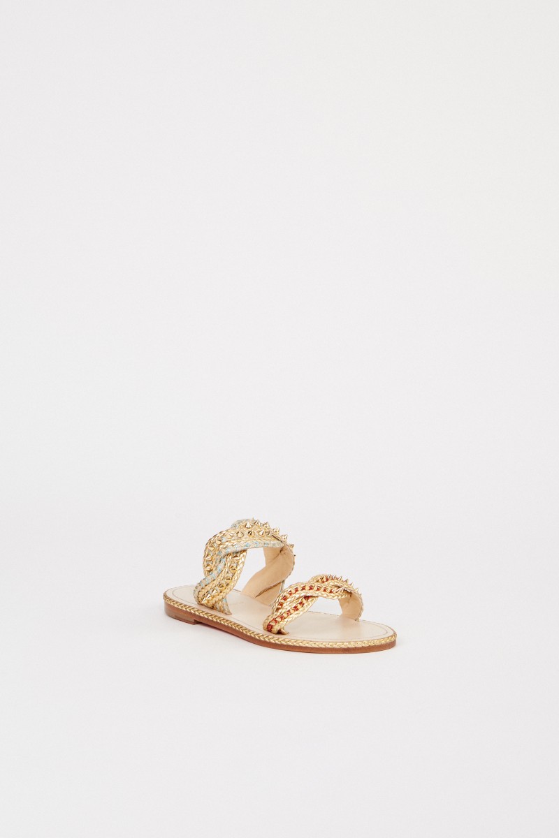 Christian Louboutin Sandale 'Normandie Flat' Gold