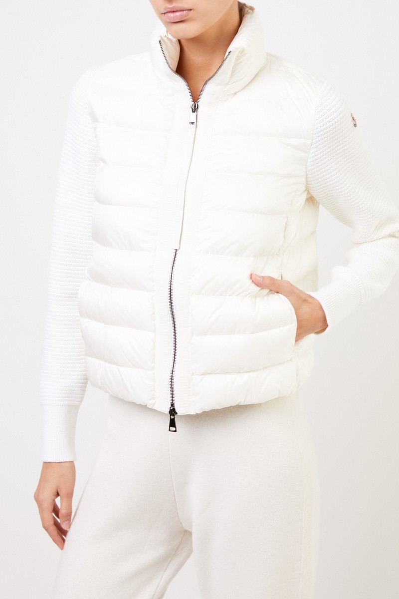 Moncler Daunenjacke mit Strick Crème