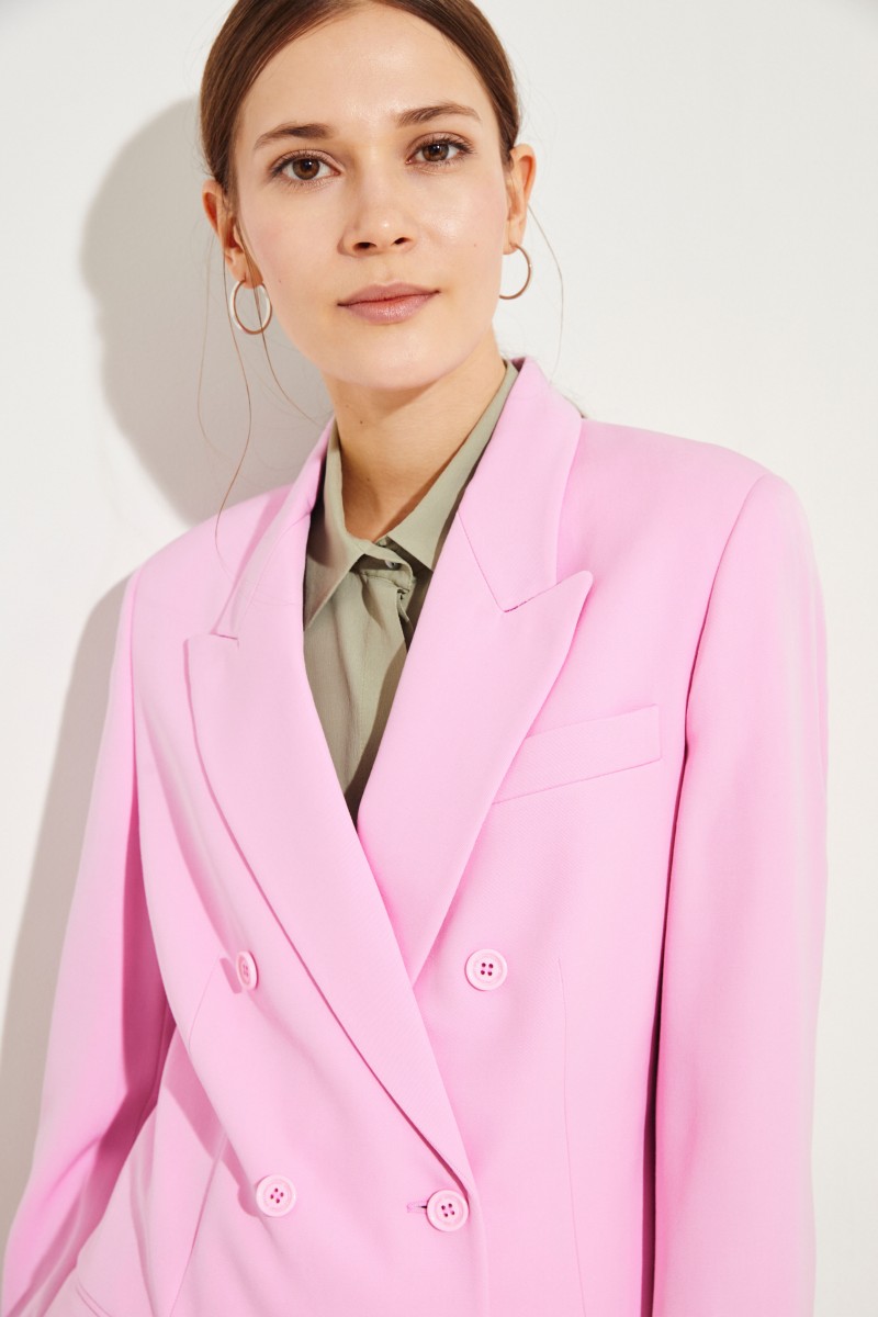 Klassischer Wollblazer Pink