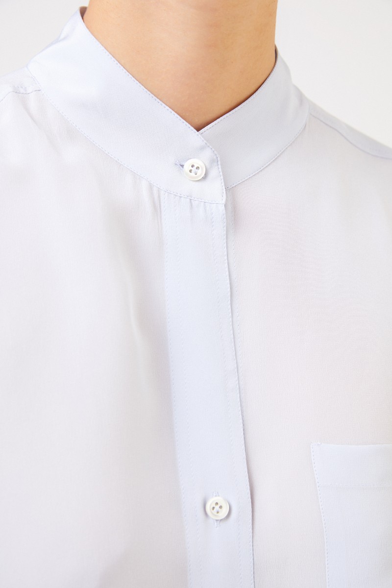 Robert Friedman Klassische Seidenbluse 'Natis' Hellblau