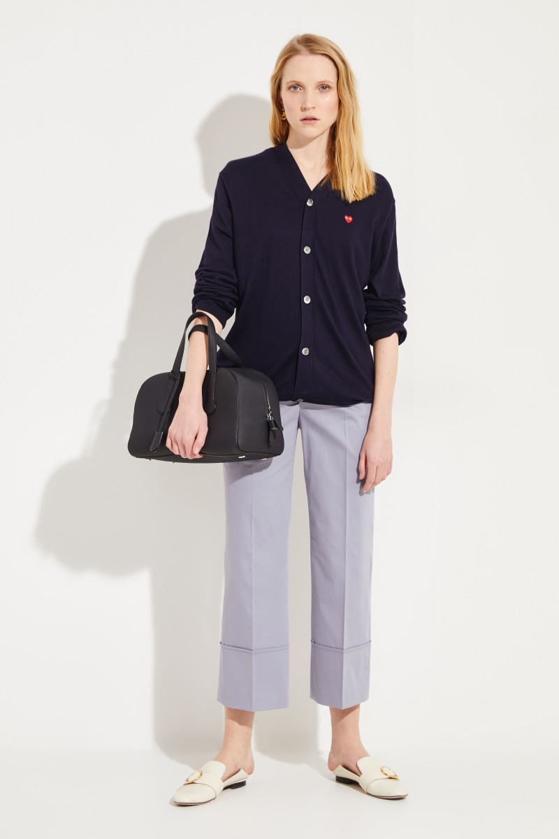 Comme des Garcons Play Cardigan mit Herz-Stickerei Marineblau