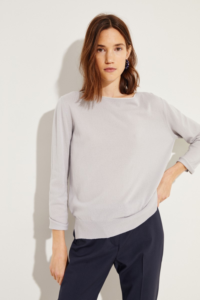 Cashmere-Pullover mit Lurexdetails Grau