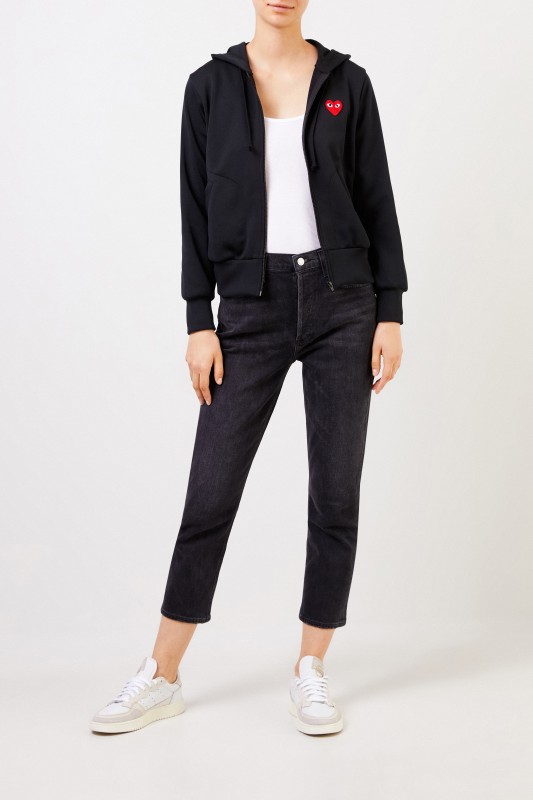 Comme des Garcons Play Sweatjacke mit Herz-Emblem Schwarz