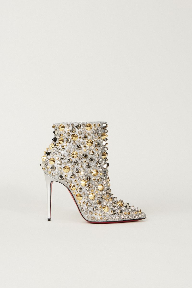 Ankle Boot 'So Full Kate' mit Nieten Silber/Gold