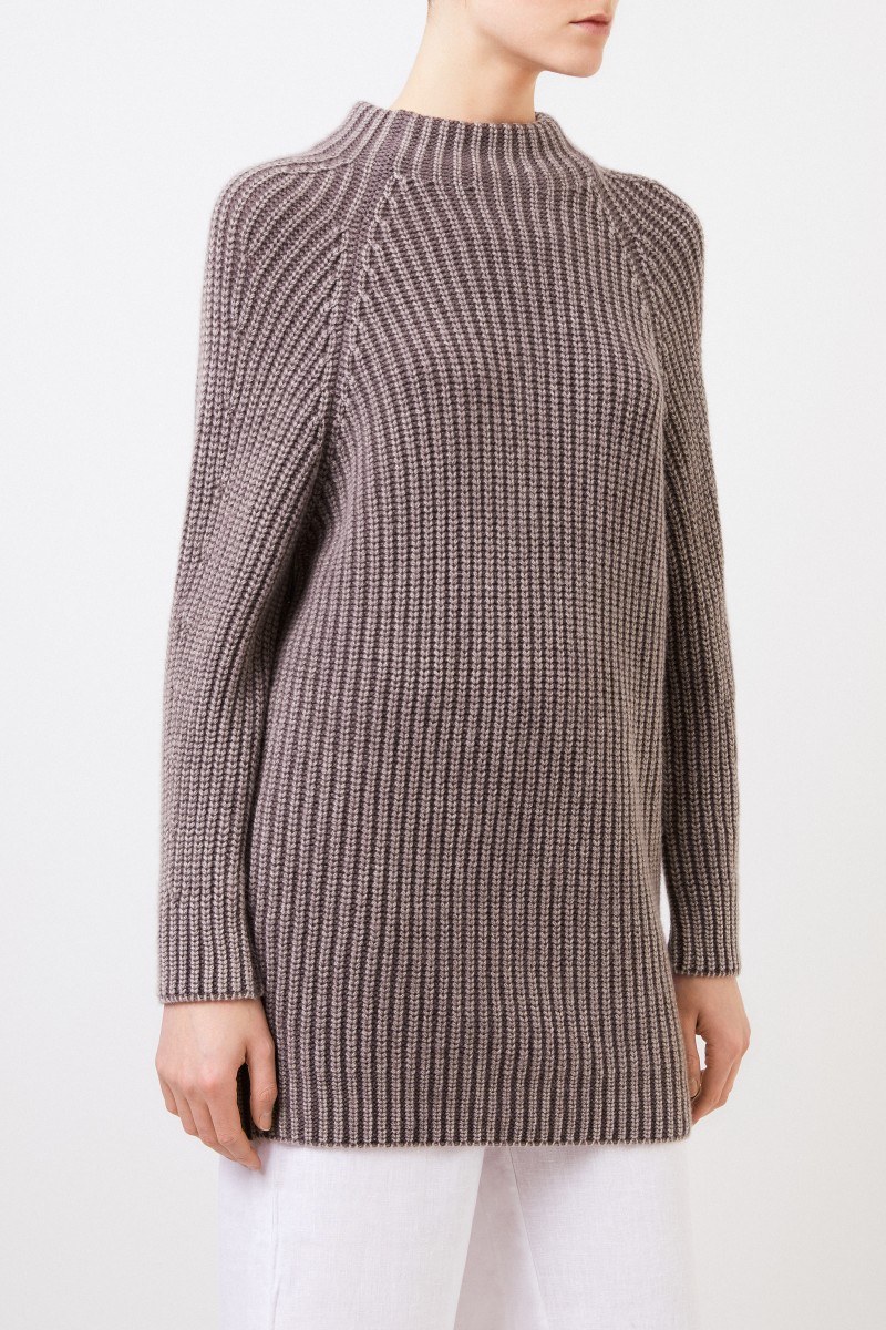 Iris von Arnim Langer Cashmere-Pullover 'Famke' Braun