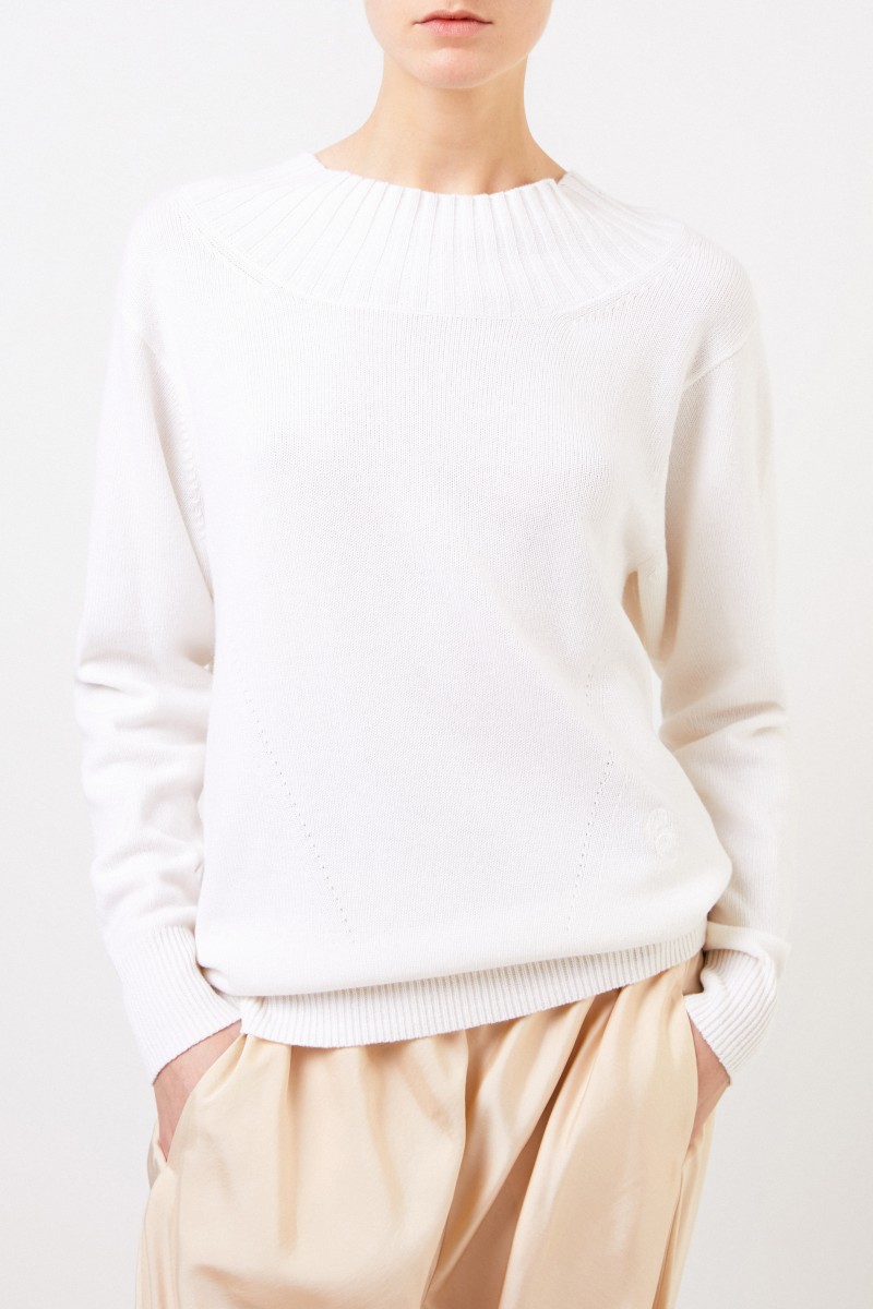 Chloé Cashmere Pullover mit Schleifen-Detail Weiß