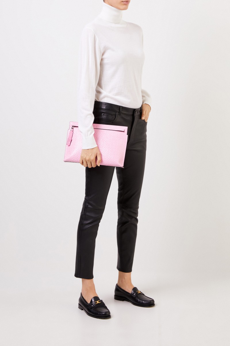 Loewe Clutch 'Pouch Repeat'' mit Logo Pink