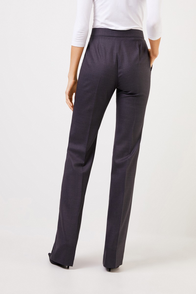 Woll-Hose mit Struktur Anthrazit