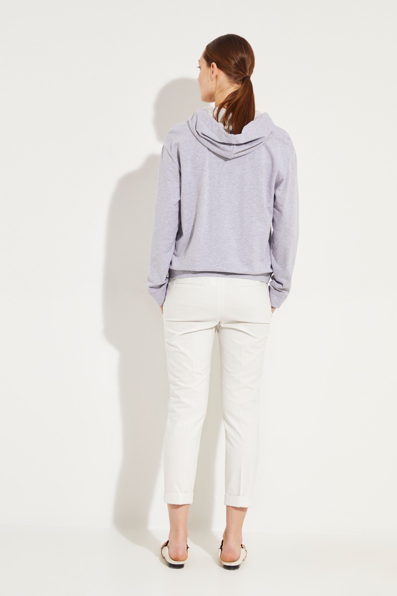 Sweatjacke mit Perlenverzierung Grau