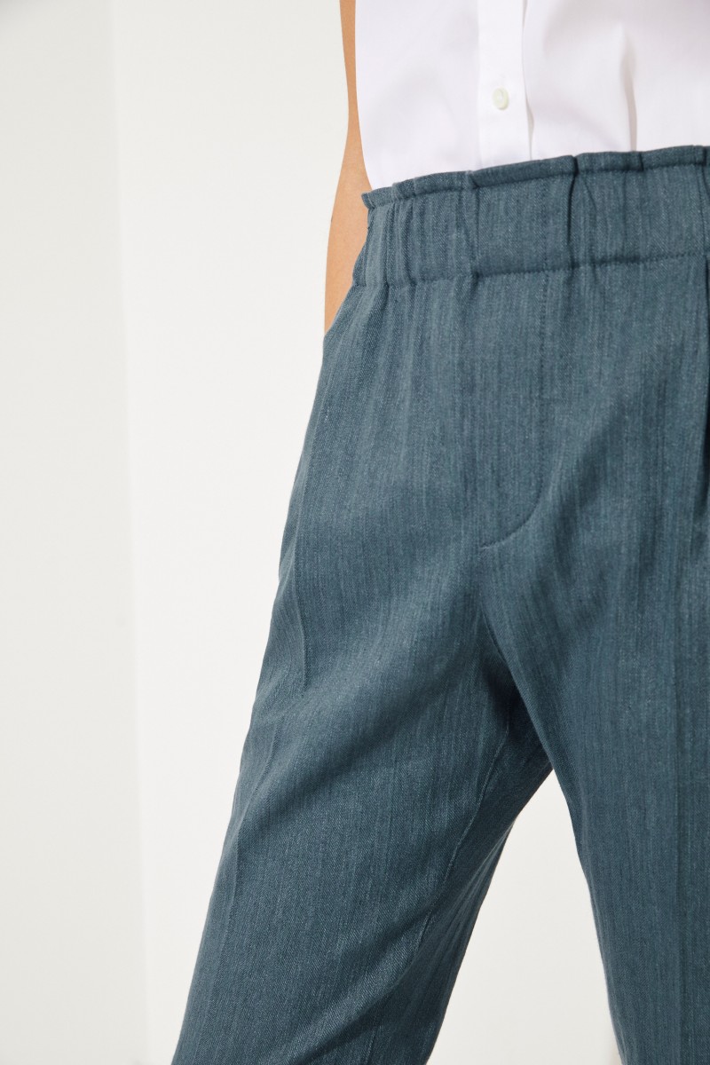 Baumwoll-Leinen-Hose Grün