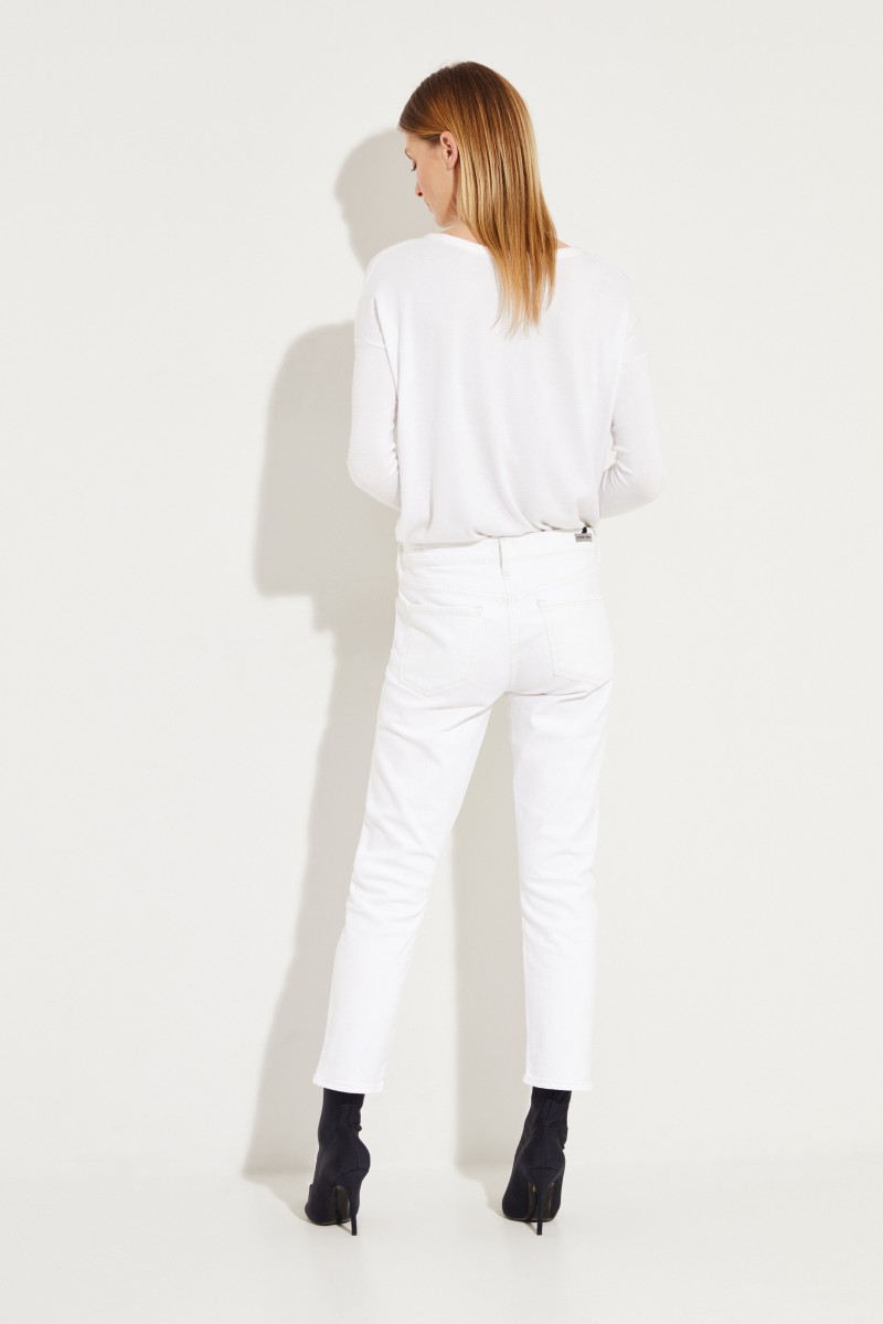 Slim Fit Crop Jeans 'Elsa' Weiß