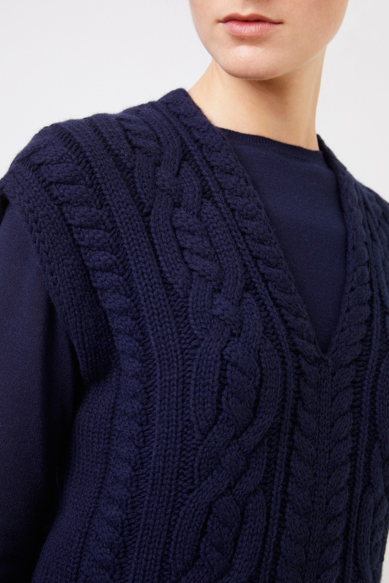 Cashmere-Pullunder 'Fahda' Marineblau