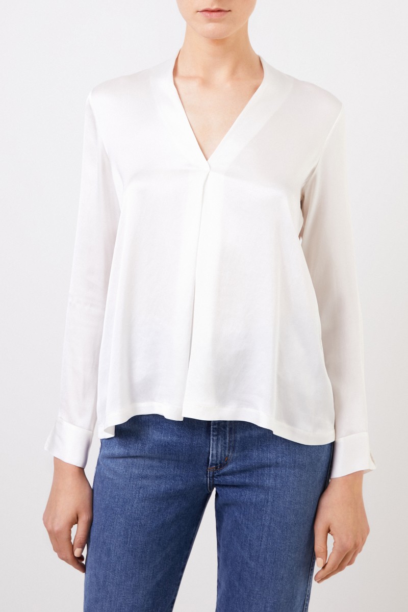 Her Shirt Seiden-Bluse 'Bailey' mit V-Neck Crème