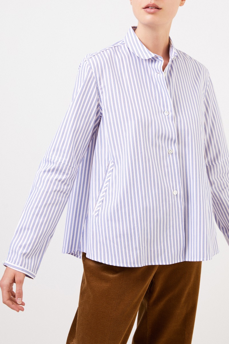 Robert Friedman Ausgestellte Bluse mit Streifen Blau/Multi