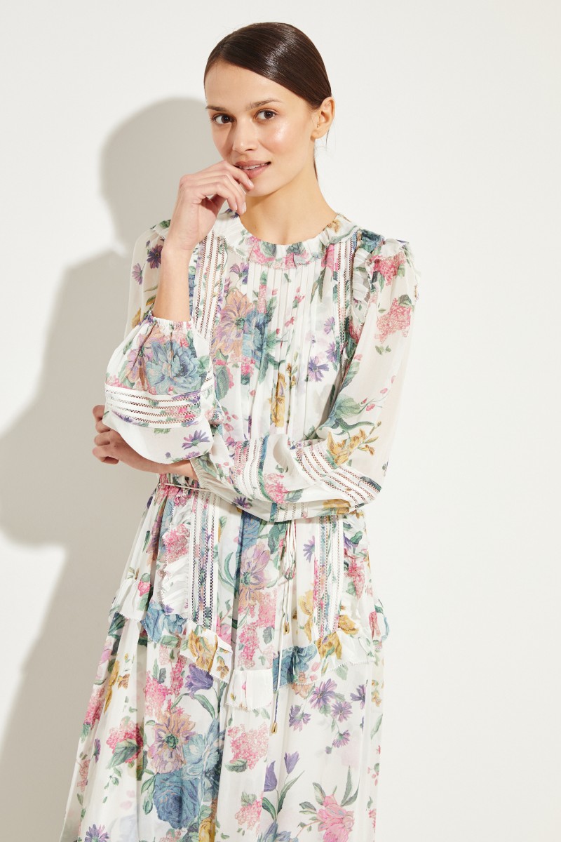 Zweiteiliges Kleid mit floralem Print Mult