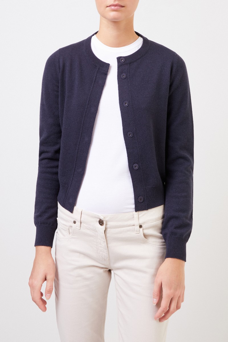Brunello Cucinelli Cashmere-Cardigan Marineblau