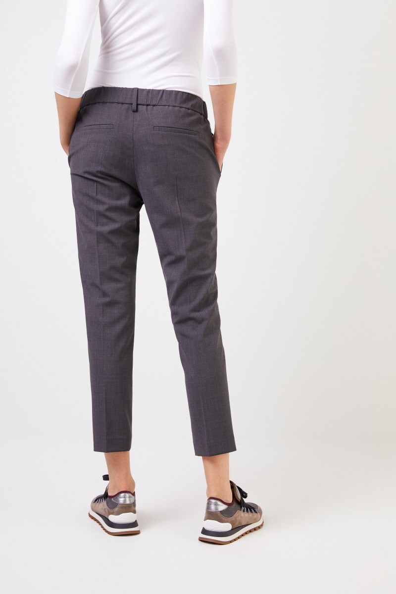 Brunello Cucinelli Woll-Bundfaltenhose Grau