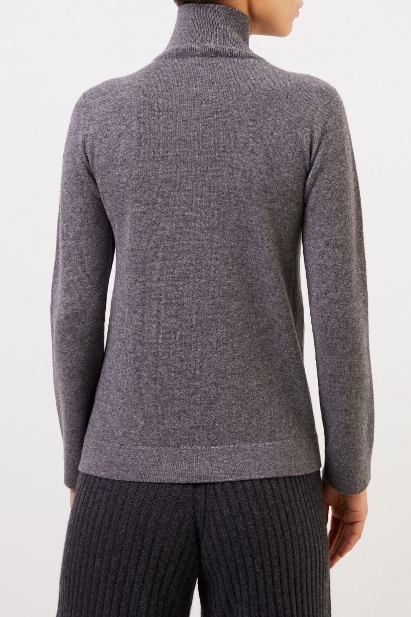 Agnona Cashmere-Pullover mit Turtleneck Grau
