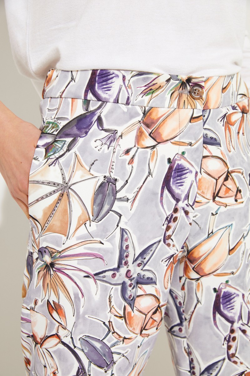 Hose 'Baci' mit Print Grau/Multi