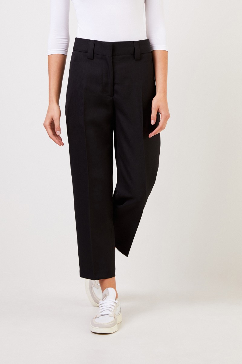 Acne Studios Klassische Woll-Hose Schwarz