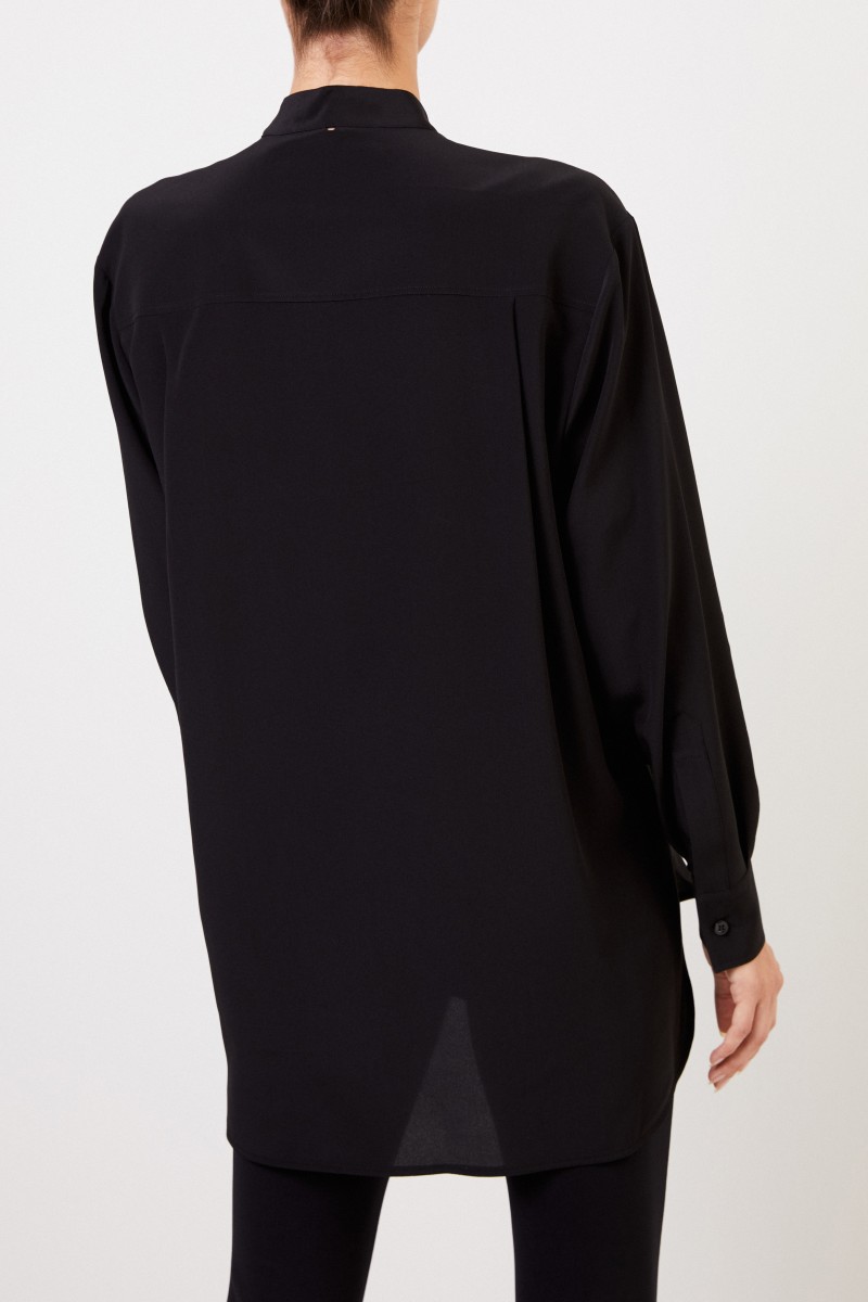 Givenchy Seidenbluse mit Schluppendetail Schwarz/Weiß