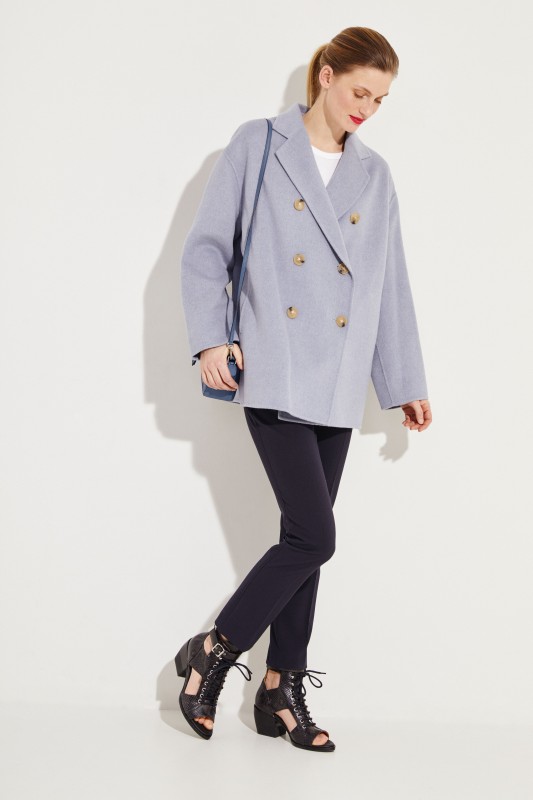 Woll-Cashmere-Jacke 'Odine Double' Blue Melange