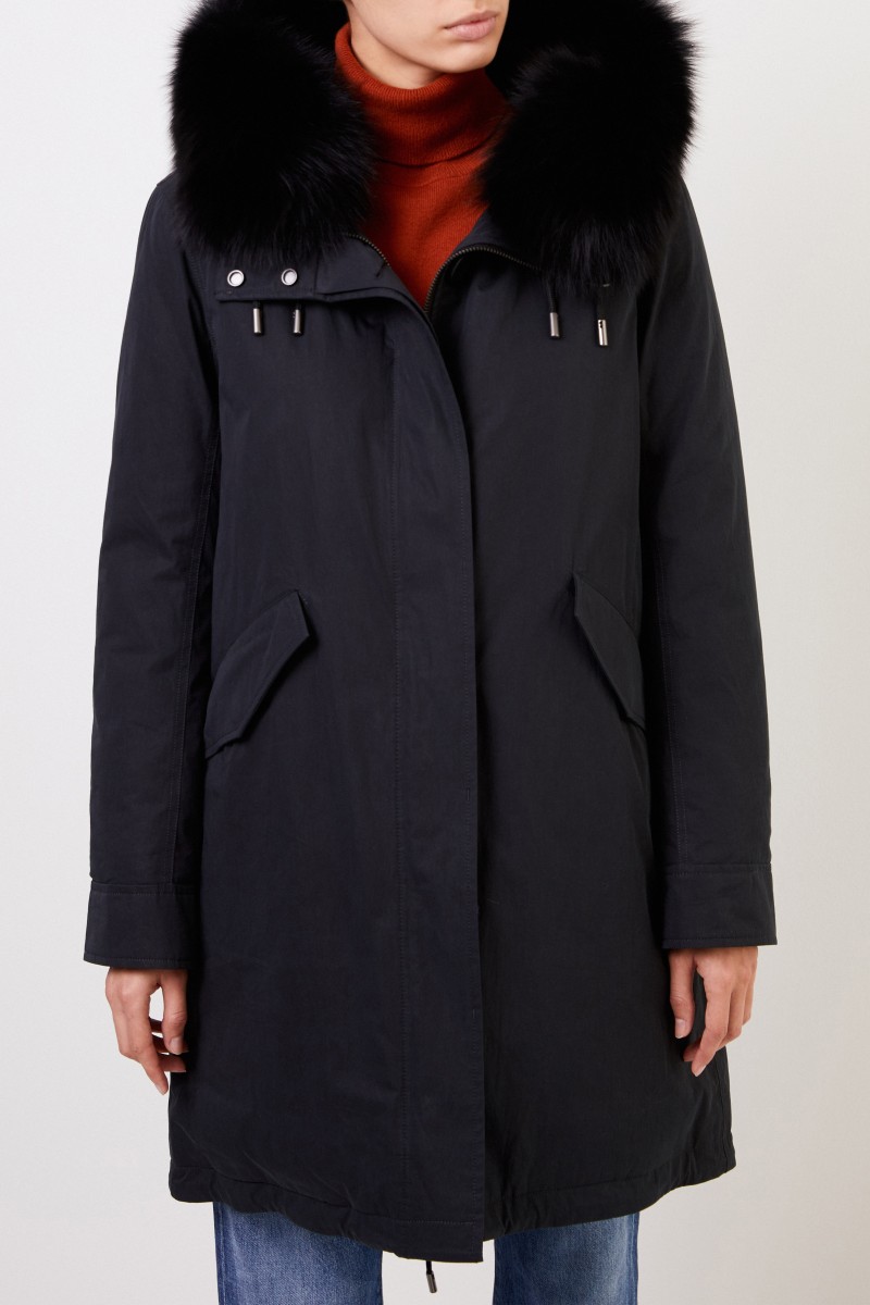 Army by Yves Salomon Parka mit Pelzkragen Schwarz