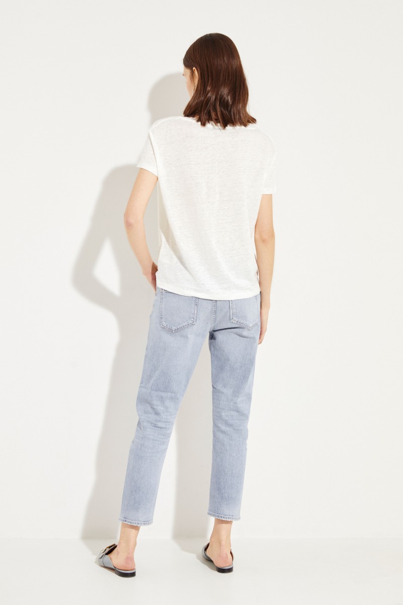 Leinen-Shirt 'Eldora' Weiß
