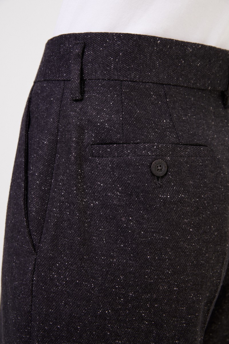 Woll-Seiden-Gabardinehose 'Jovell' Anthrazit