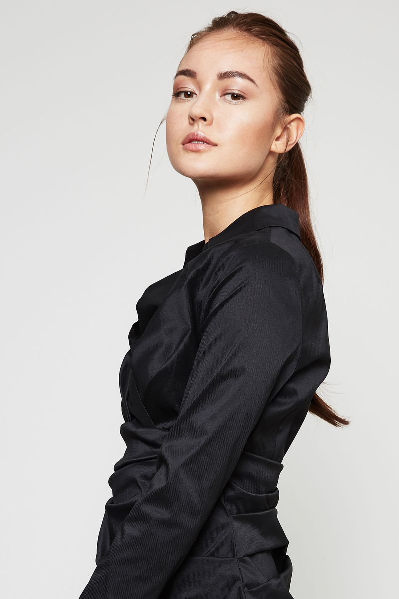 Wickel-Bluse 'Panama1' Schwarz
