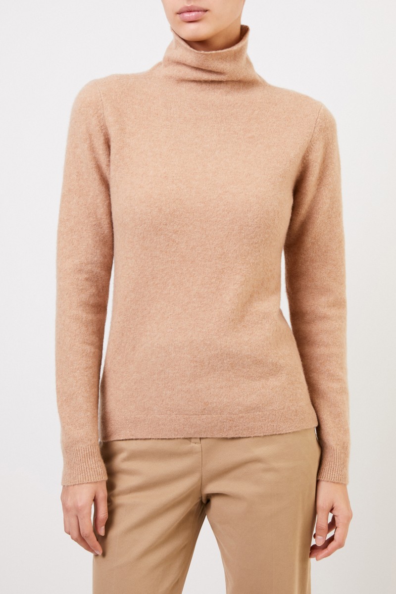 Allude Cashmere-Pullover mit Turtleneck Camel
