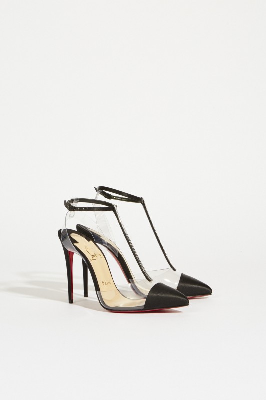 Satin-Pump 'Nosy Strass' Schwarz