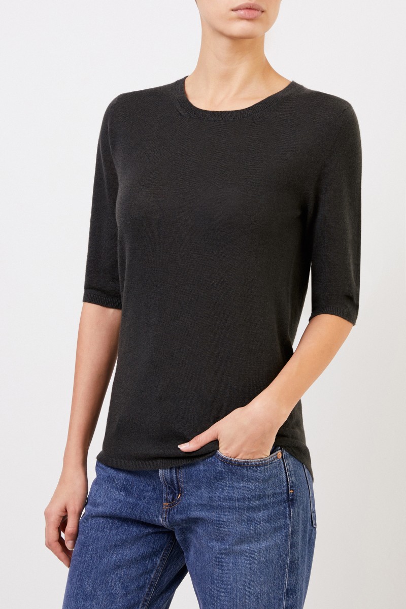 Kurzarm Cashmere-Pullover 'Lyv' Grün