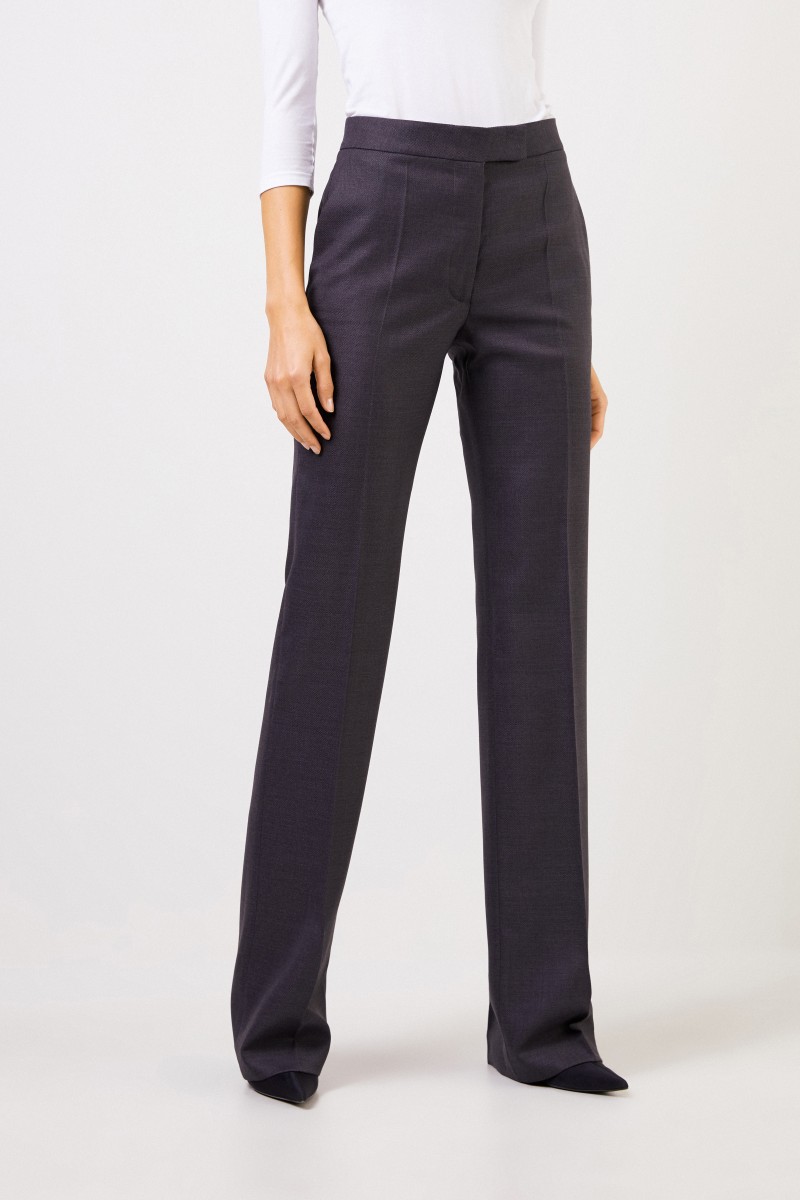 Woll-Hose mit Struktur Anthrazit