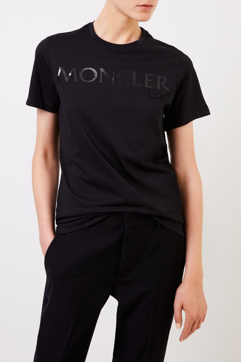 T-Shirt mit frontalem Logo-Detail Schwarz