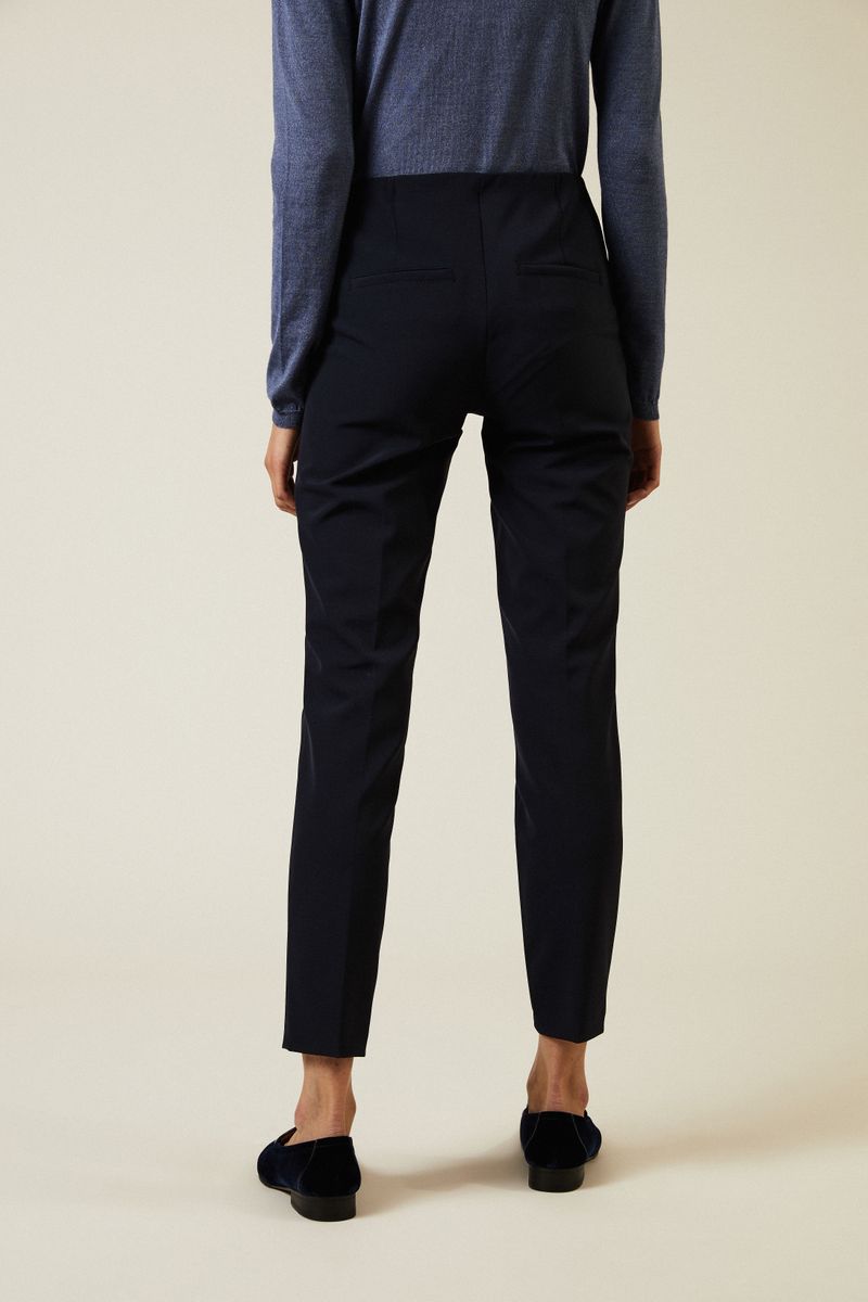 Schmale Stretch-Hose 'Ros' Marineblau