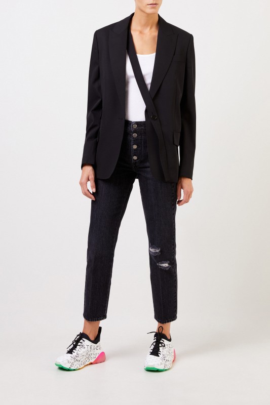 Stella McCartney Woll-Blazer mit Detail Schwarz