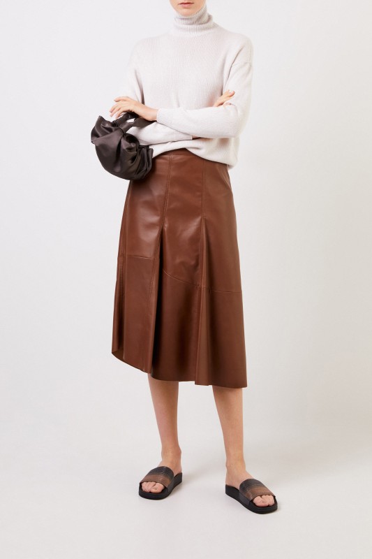 Brunello Cucinelli Cashmere-Rollkragenpullover mit Pailletten Beige