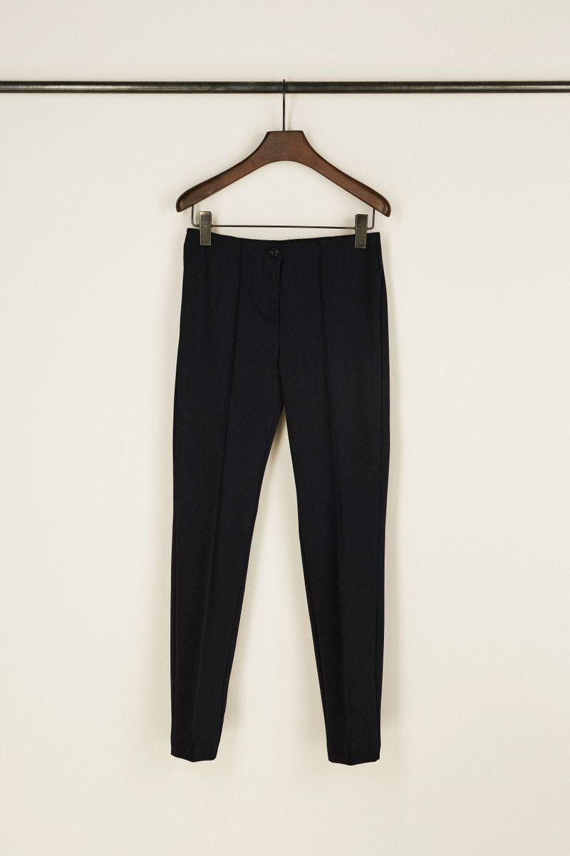 Schmale Stretch-Hose 'Ros' Marineblau